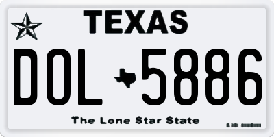 TX license plate DOL5886