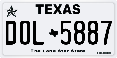 TX license plate DOL5887