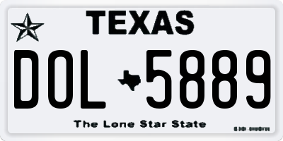 TX license plate DOL5889