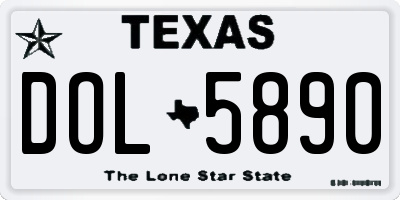 TX license plate DOL5890