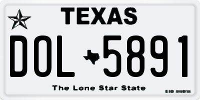 TX license plate DOL5891