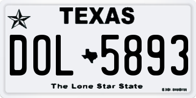 TX license plate DOL5893