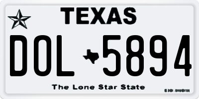 TX license plate DOL5894