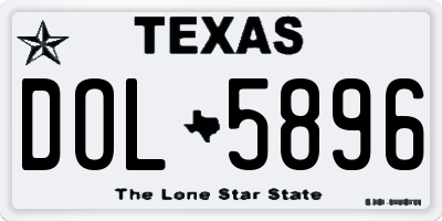 TX license plate DOL5896