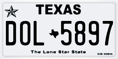 TX license plate DOL5897
