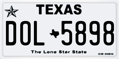 TX license plate DOL5898