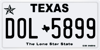 TX license plate DOL5899