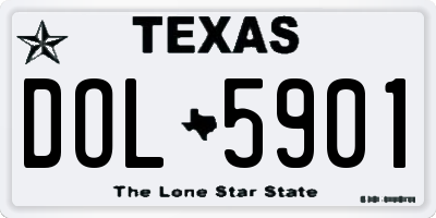 TX license plate DOL5901