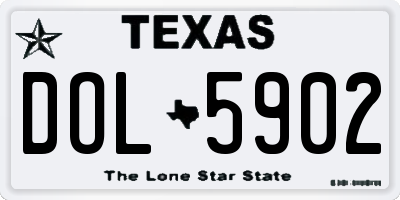 TX license plate DOL5902