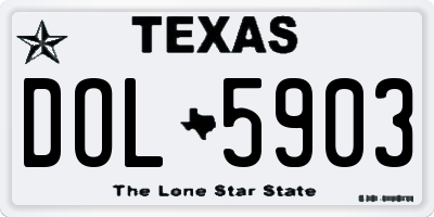 TX license plate DOL5903