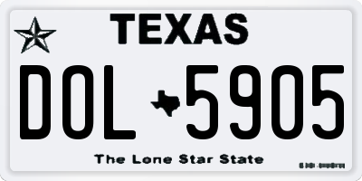 TX license plate DOL5905