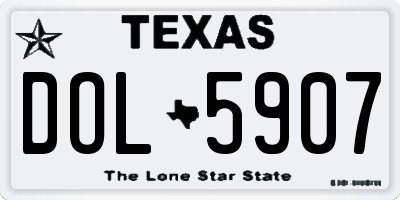 TX license plate DOL5907