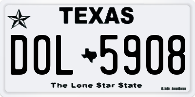 TX license plate DOL5908