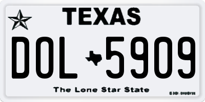 TX license plate DOL5909