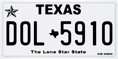 TX license plate DOL5910