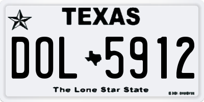 TX license plate DOL5912