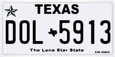 TX license plate DOL5913