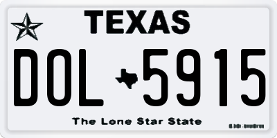 TX license plate DOL5915
