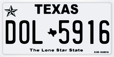 TX license plate DOL5916