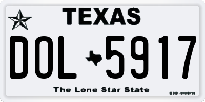 TX license plate DOL5917
