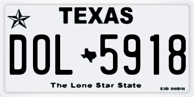 TX license plate DOL5918