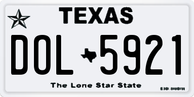 TX license plate DOL5921