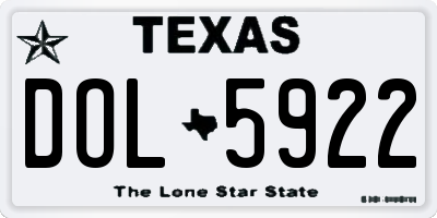 TX license plate DOL5922