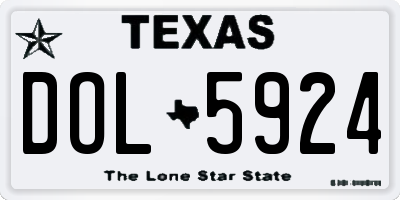 TX license plate DOL5924