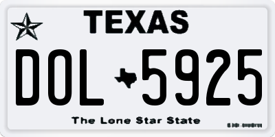 TX license plate DOL5925