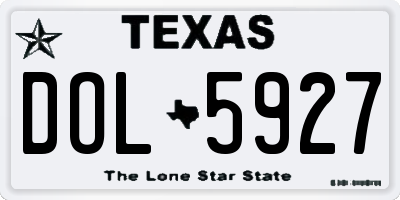 TX license plate DOL5927