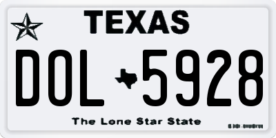 TX license plate DOL5928