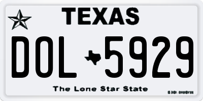TX license plate DOL5929