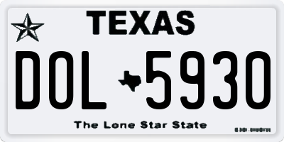 TX license plate DOL5930