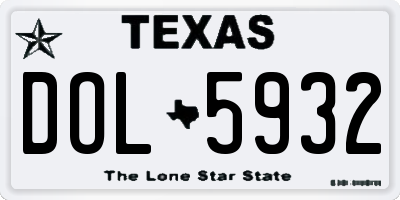 TX license plate DOL5932