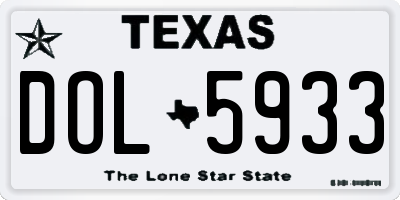 TX license plate DOL5933