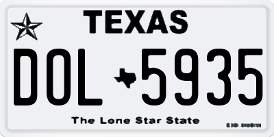 TX license plate DOL5935
