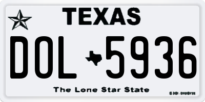 TX license plate DOL5936