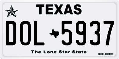 TX license plate DOL5937