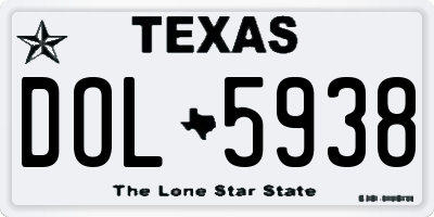 TX license plate DOL5938
