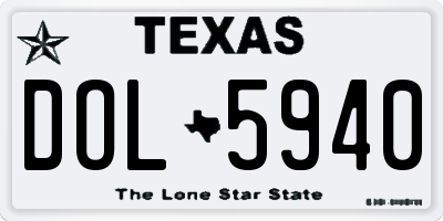 TX license plate DOL5940
