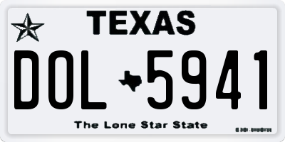 TX license plate DOL5941