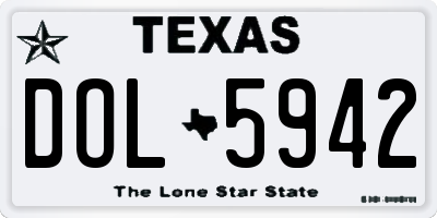 TX license plate DOL5942
