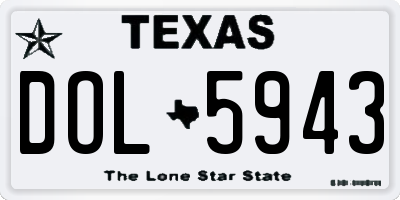 TX license plate DOL5943