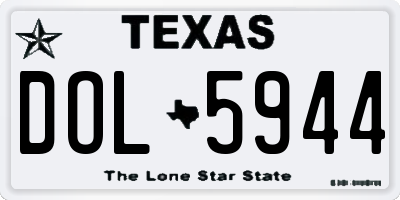 TX license plate DOL5944