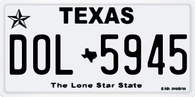 TX license plate DOL5945