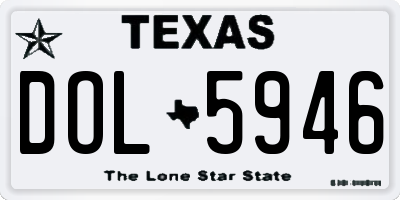 TX license plate DOL5946