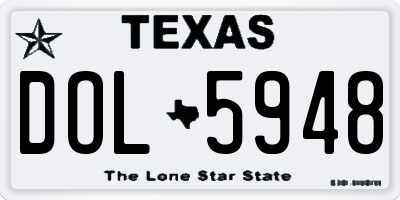 TX license plate DOL5948