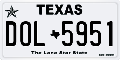TX license plate DOL5951
