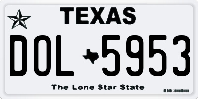 TX license plate DOL5953