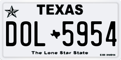 TX license plate DOL5954